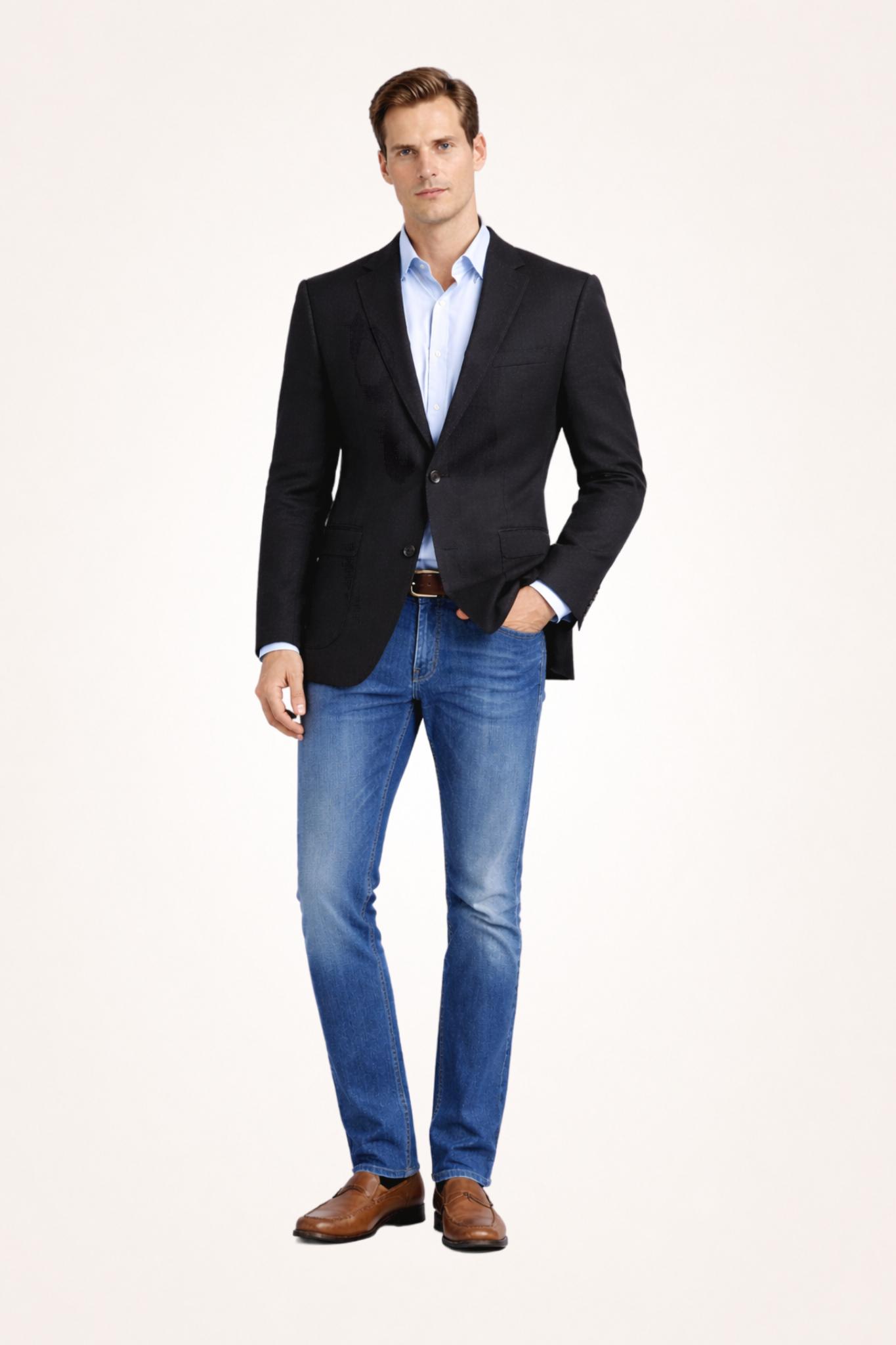 Dark Grey Cotton Stretch