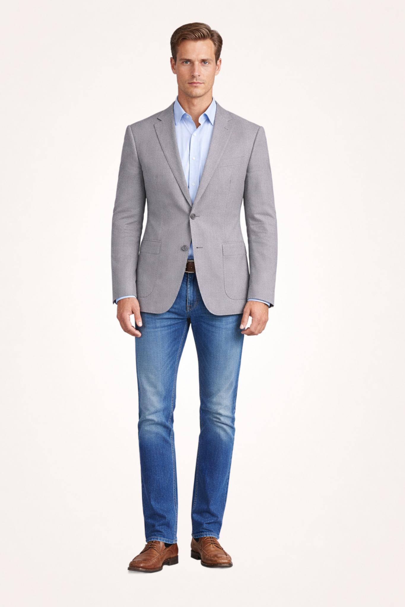 Steel Grey Cotton Stretch